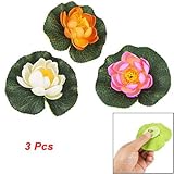 3 Pcs Floating Manmade Lotus Decor Foam Ornament for Aquarium image
