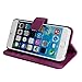 iPhone 6 Case, Abacus24-7 Leather Wallet with Flip Cover and Stand, Purple