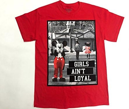 Mickey Mouse T-Shirt Parody Funny Aint Loyal RED Authentic Classics (M)