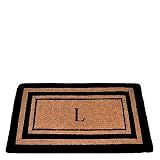 Black Triple Border L Doormat , 30 in x 48 in by 