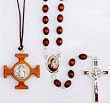 Specialty Rosary - St. Benedict Rosary - St. Benedict Olivewood Necklace - 7mm Wood Beads - IMPORTED FROM ITALY