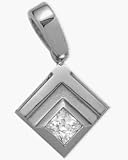 Men's Stylish Titanium & Cubic Zirconia Pendant with 20 genuine sterling silver chain