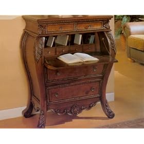 Bombe Secretary Desk With Storage Drawers