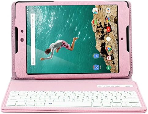 YIPBOWPT Google Nexus 9 8.9 inch 8.9" Keyboard Case Cover,Google Nexus 9 8.9" Detachable Removable Bluetooth Keyboard Case Cover With Camera Shutter Remote Control For 8.9 " Inch Google Nexus 9 Tablet.Color:Pink