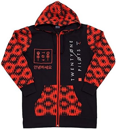 Twenty One Pilots Casual Red Hoodie Tyler Joseph Josh Dun (L)