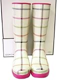 COACH PAISLEY TATTERSALL SIGNATURE RAIN BOOTS NEW