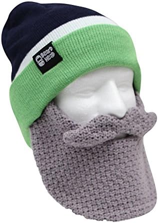 Seattle Seahawks Beard Head Beardhead Stubble Navy Blue Light Green