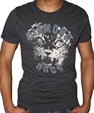 FRENCH CONNECTION FCUK Diamond Dogs Mens Wildcat T-Shirt Tee Top Off Black