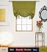 Olive Rod Pocket Thermal Insulated Blackout Tie Up Shade Curtain, 46 Inch Wide by 64 Inch Long Panel