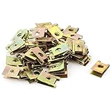 50pcs Bronze Tone Spring Metal Car Door Panel Spire Screw U-Type Clips