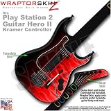 PS2 Guitar Hero II ( 2 ) Kramer Guitar Fire Red Flames WraptorSkinz TM Faceplate Skin by TuneTattooz TM