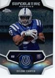 2011 Topps Chrome Superlative Rookies Football Card # SR-DC Delone Carter Indianapolis Colts In Protective Display Case !