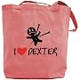 Canvas Tote Bag Pink " I Love Dexter " Name
