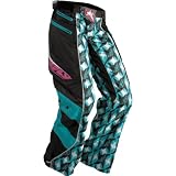 Fly Racing Kinetic Boot-Cut Women's Motocross Motorcycle Pants - Color: Black/Turquoise/Pink, Size: 13/14