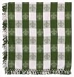 Durable Hand Woven 100% Cotton Fleur-de-Lis Jacquard Check Tablecloth, Green 54" X 90"