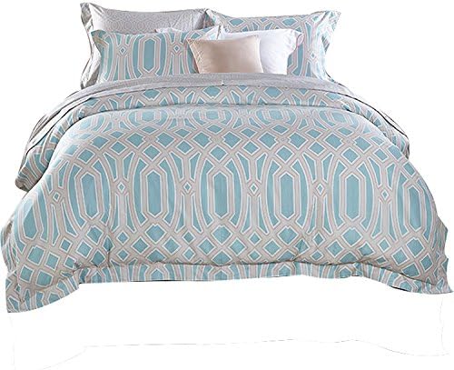 Sunny Bunny 600 Thread Count Supima Cotton 4pc Duvet Cover Set Duvet Cover with Pillowcases King Size