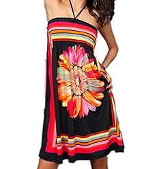 Sexy Floral Print Polyester Summer Halter  Dress