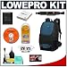 Lowepro Fastpack 350 Backpack Camera Case (Arctic Blue) + Accessory Kit for Canon Rebel XSi, XS, XTi, 40D, Nikon D40, D60, D80, D200, D300, D700, Olympus Evolt E-410, E-420, E-510, E-520, and Sony Alpha A200, A300, A350, A700 Digital SLR