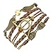 ELBLUVF Alloy Harry Potter Deathly Hallows Snitch Owl Brown Synthetic Leather Bracelet