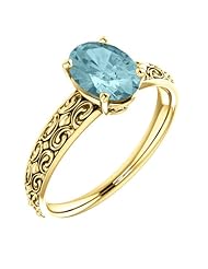 18K Yellow Gold 8.00x6.00mm Oval Cut Mozambique Blue Paraiba Tourmaline Ring -- LIFETIME WARRANTY