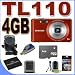 Samsung TL110 14.2MP Digital Camera w/5x Optical Zoom (Orange) BigVALUEInc Accessory Saver 4GB Battery Bundle