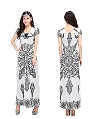 Floral Print Tropical Print Puff Sleeves Short Silk Flared-Skirt Party Dress/Tunic/Maxi Dress 