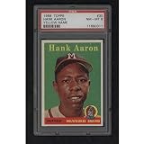 1958 Topps 30 Hank Aaron Yellow Name PSA NM-MT 8