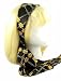 Apparel : Head Band ~ Designer Inspired Black with Gold Links