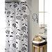 Camden Black Water Repellent Polyester Shower Curtain Including 12 Curtain Rings