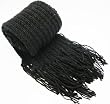 Handmade Pure Acrylic Scarf - Gift Idea for Men - Classic Black (100% Knitted By Hand)