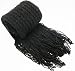 Handmade Pure Acrylic Scarf - Gift Idea for Men - Classic Black (100% Knitted By Hand)