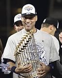 New York Yankees 2009 World Series 8x10 Photo DEREK JETER w/ Trophy