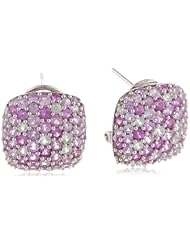 Sterling Silver White Sapphire Omega Back Earrings