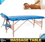Blue Reiki Spa Tattoo Table 2 Folding Portable Massage Table PU With Carry Bag