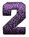 ID 8632 Shiny Number 2 Two Patch Glitter Metallic Symbol Iron On Applique