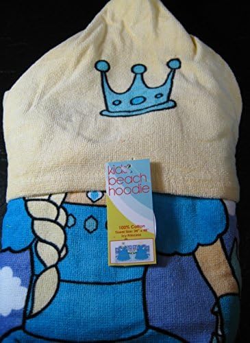 Kids Beach Hoodie Towels- Icy Princess 100% Cotton 24inches by 48 inches