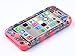 iPhone 5C Case, ULAK Hybrid High Impact Soft and Hard Combo Case for Apple iPhone 5C Floral Patchwork Pattern With Screen Protector and Stylus (SEEING SOUND/Coral Pink Silicone