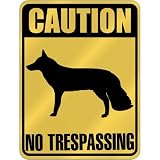 New  Caution : White German Shepherd Dog - No Trespassing  Parking Sign Dog