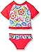 Wippette Girls' Baby Big Pastel Flowers Rashguard Set