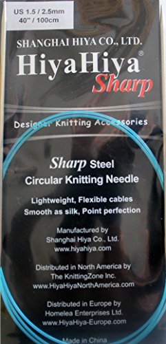 Hiya-Hiya 40 Inch (100 cm) Circular Stainless Steel SHARP Knitting Needles