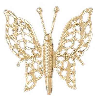 Cheap Girls Jewelry Dazzlers Solid 14k Gold Butterfly Charm Pendant Available in three colors from jewelsberry (weights: 6.3 grams only) For Sale