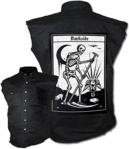 Wild Hearts DEATH TAROT Sleeveless Stonewashed Denim Workers Shirt (XX-Large 51")