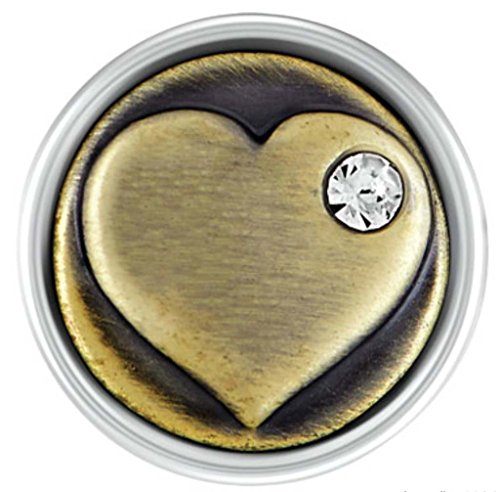 Petite Ginger Snap Brass Heart with Stone