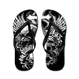 Artsmith, Inc. Kid's Flip Flops (Sandals) God Is My Judge Skulls Cross and Angel Wings - Medium