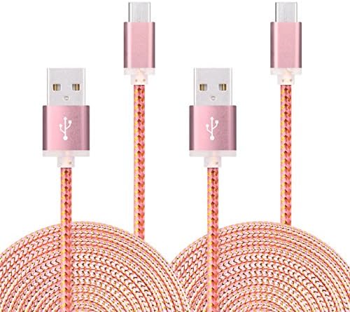 USB Cable, INEER Premium 2-Pack Colorful Nylon Braided 6FT USB 2.0 A Male to Micro B Data Sync and Charger Cable for Android, Samsung Galaxy S6 Edge, S7 Edge, HTC, Sony, Blackberry, Nokia and More