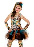 Princess Paradise Tween Kids 80s Punk Rock Star Graffiti Outfit Girls Halloween Costume