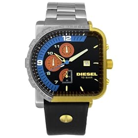 Diesel - DZ4160 - Montre Homme - Quartz Analogique - Chronographe - Bracelet en Cuir Noir / Acier