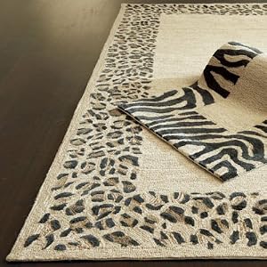 Bordered Indoor/Outdoor Rug Leopard Runner 2'3" x 8'- Ballard Designs