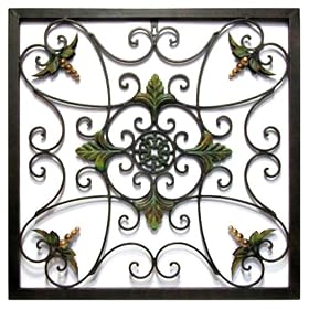 Infinity Instruments Leaves & Medallion in Sage Patina Wall Hanging