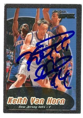 Keith Van Horn Autographed/Hand Signed Basketball Card (New Jersey Nets) 1999 Skybox Apex #18